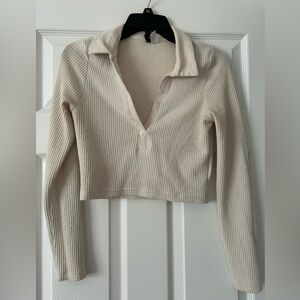 h&m collared crop top